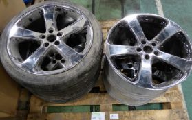 4x Alloy Wheels - 2 Tires - Please note there will be a loading fee of £5 on this item