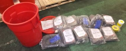 General Purpose Spill kit in plastic dustbin