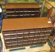 2x Metal 40 compartment pigeon hole cabinet