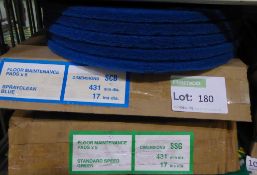 Floor maintenance pads - 5x Blue Sprayclean, 5x Green Standard spped