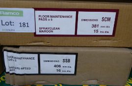 Floor maintenance pads - 5x Marron Sprayclean, 5x Black Standard spped