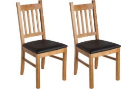 2 Packs of 2 - Cucina Oak Chairs - Please note there will be a loading fee of £5 on this i