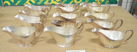 14x Silver Plated Gravy Boats