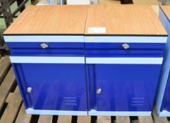 2x Bedside Cabinets with Drawer - 460mm wide