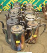 11x Silver Plated Coffee Pots