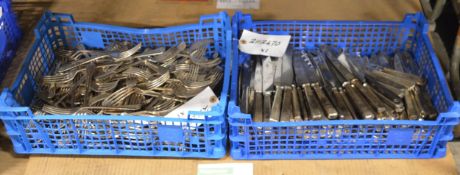 Large Quantity of Silver Plated Knives, Forks