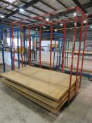Portable warehouse storage unit, including 7 plywood boards - 2430 x 900 x 2240mm (LxDxH)