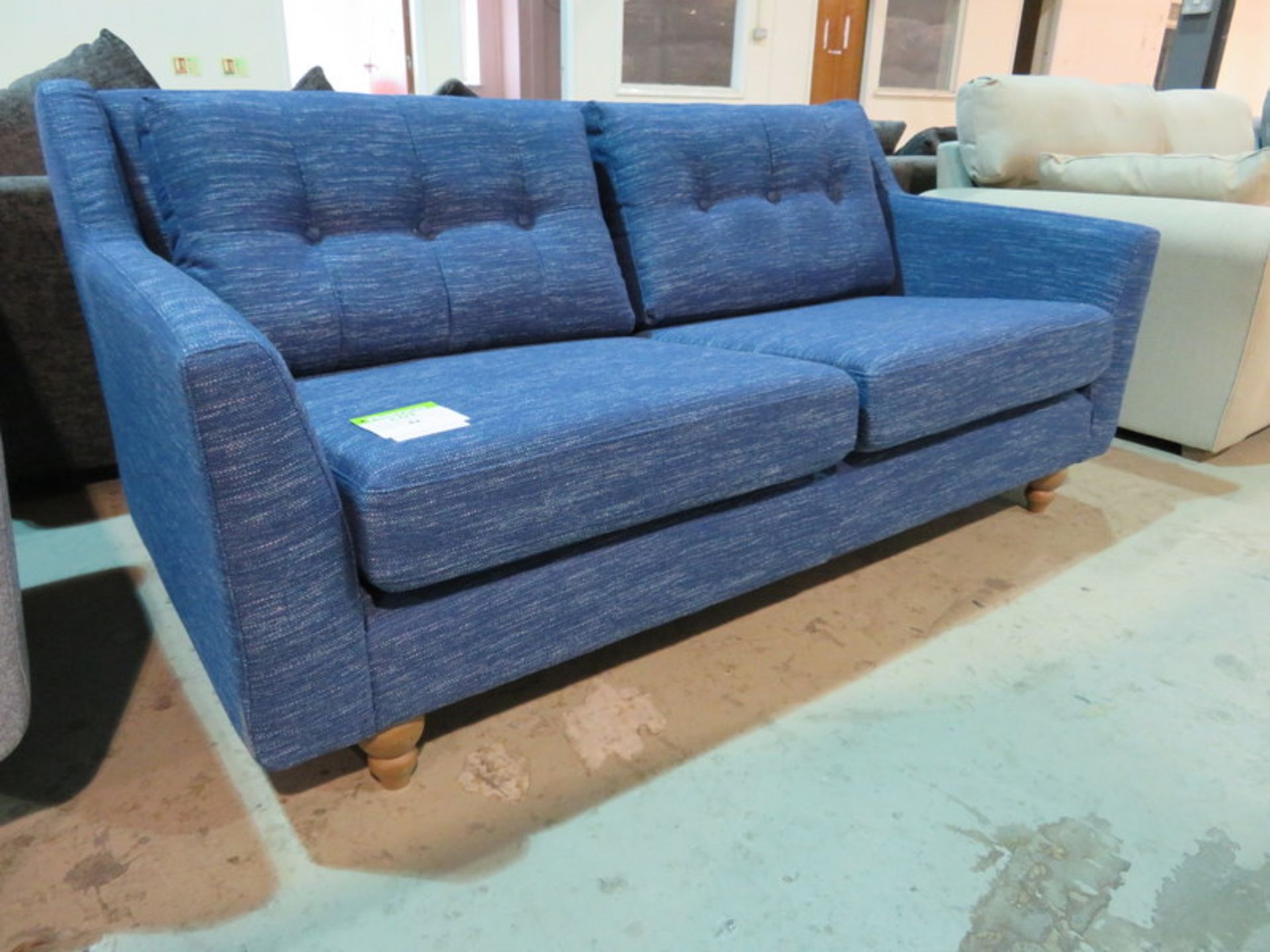 3 Seater blue sofa. Ex Display - 1820 x 900mm (LxD) - Bild 2 aus 3