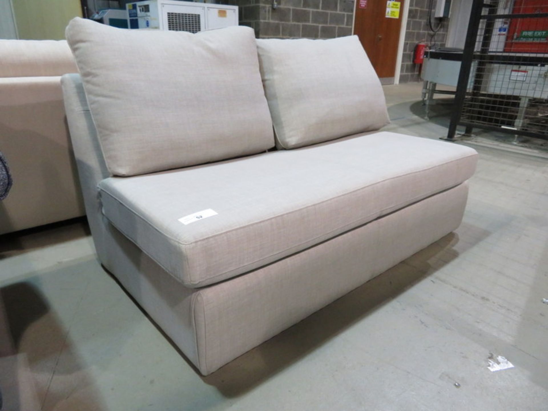 2 Seater beige sofa-bed. Ex Display - 1440 x 920mm (LxD) - Image 2 of 5