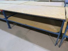 Metal frame wooden top work bench - 2000 x 1000 x 880mm (LxDxH)