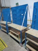 Metal double sided work / storage station - 1050 x 900 x 1860mm (LxDxH)
