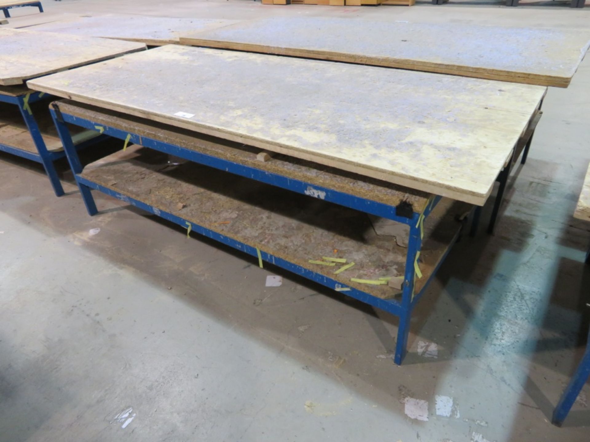 Metal frame wooden top swivel work bench - 2300 x 1000 x 780mm (LxDxH)