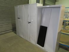 3x Metal storage cabinets