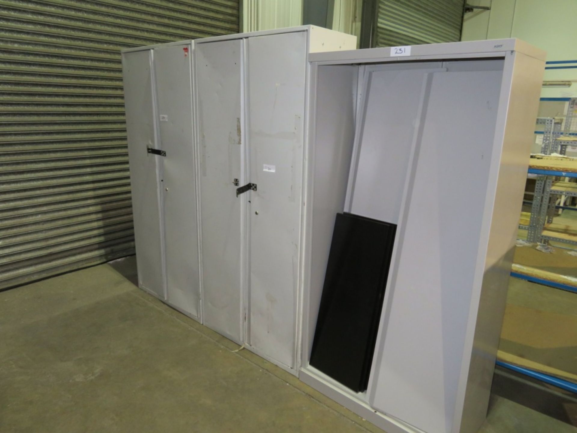 3x Metal storage cabinets