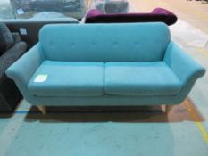 3 Seater turquoise sofa. Ex Display - 1800 x 800mm (LxD)