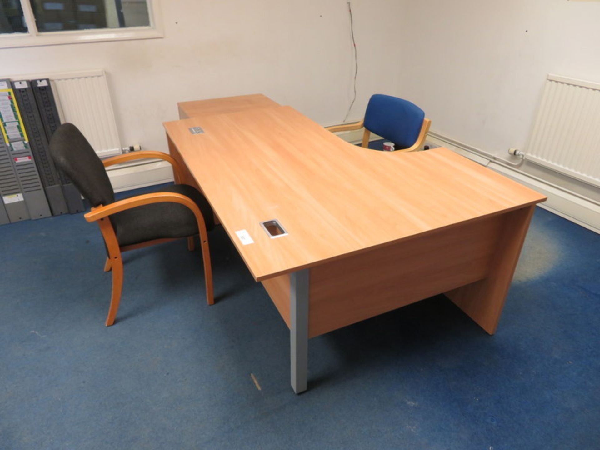 Contents of office to include corner desk, conference table, 4 chairs, filing cabinet & 8 - Image 4 of 4