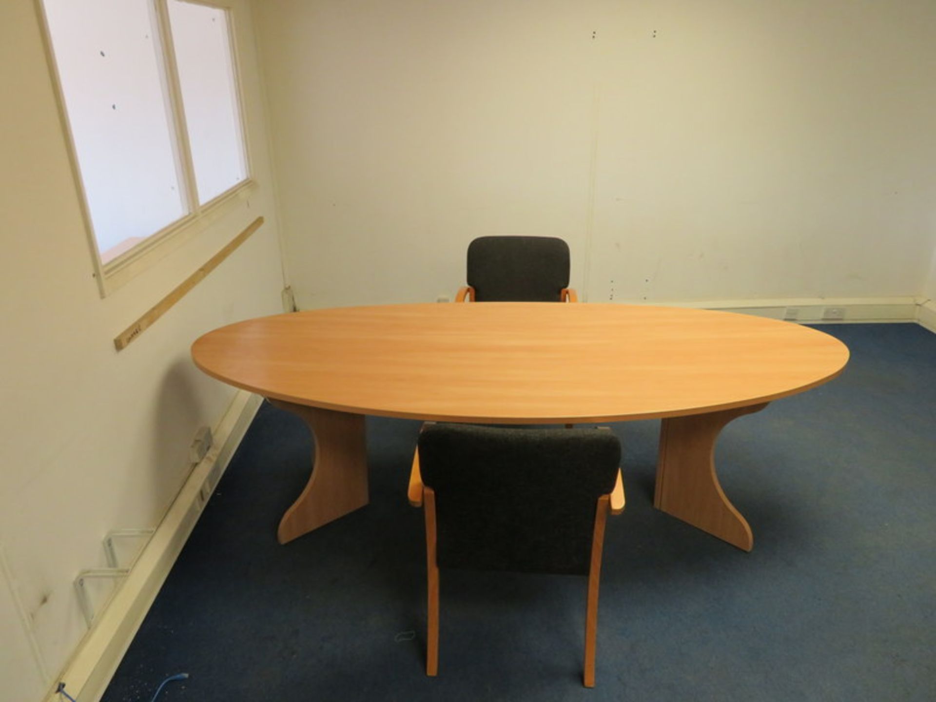 Contents of office to include corner desk, conference table, 4 chairs, filing cabinet & 8