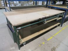 2x Metal frame wooden top work bench - 2000 x 500 x 760mm (LxDxH)