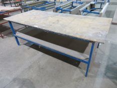 Metal frame wooden top work bench - 2300 x 1000 x 750mm (LxDxH)