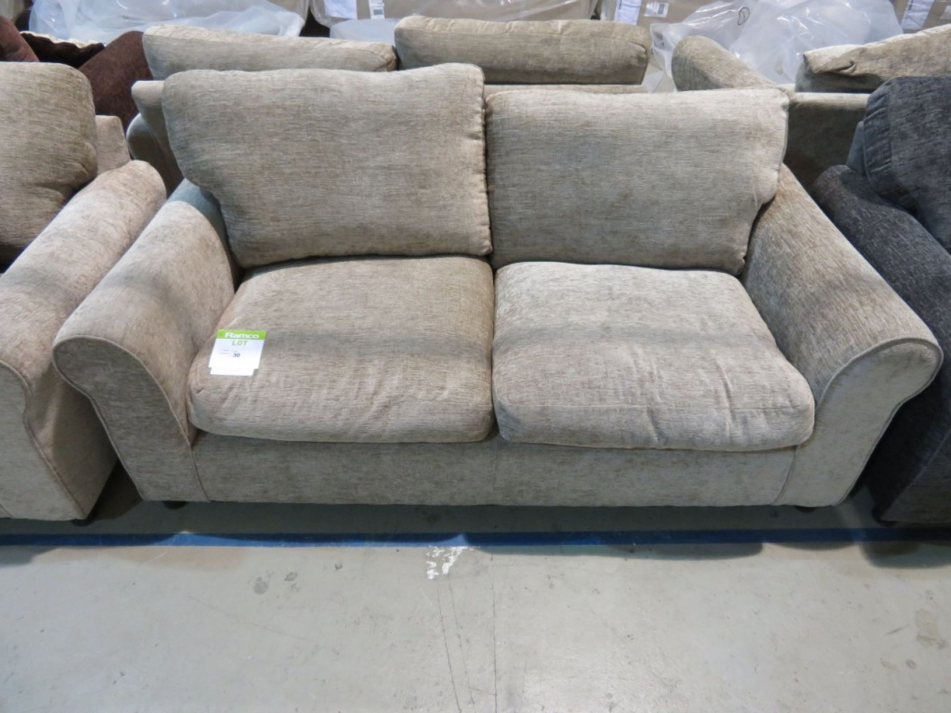 2 Seater brown sofa. Ex Display - 1740 x 850mm (LxD)