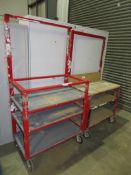 2x Portable work bench/storage stations - 1= 1000 x 550 x 1830mm 2= 1000 x 550 x 1880mm (L