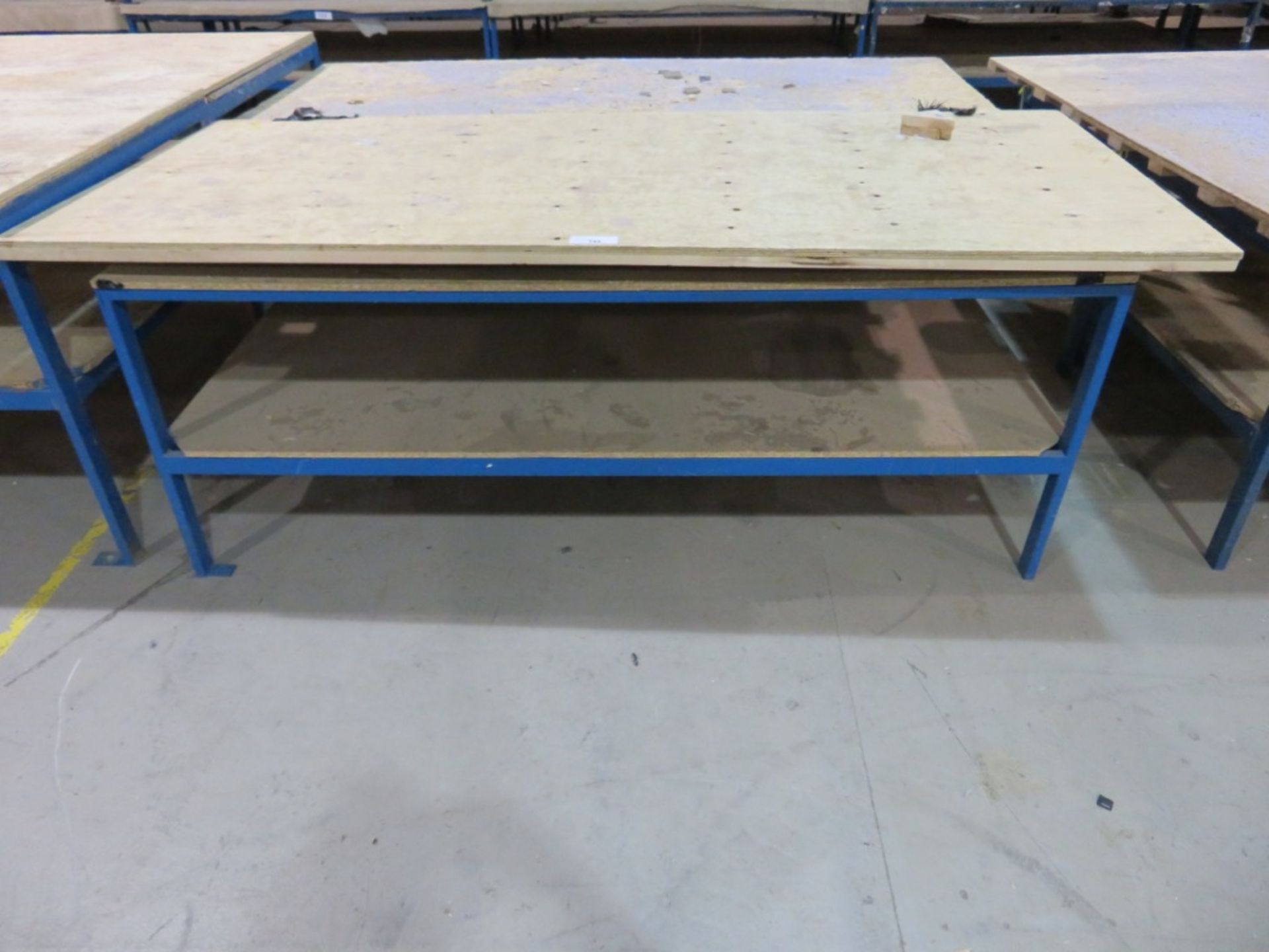 Metal frame wooden top swivel work bench - 2300 x 1000 x 830mm (LxDxH) - Image 2 of 2