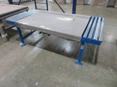 Roller fed work bench with adjustable feet - 2000 x 1030 x 775mm