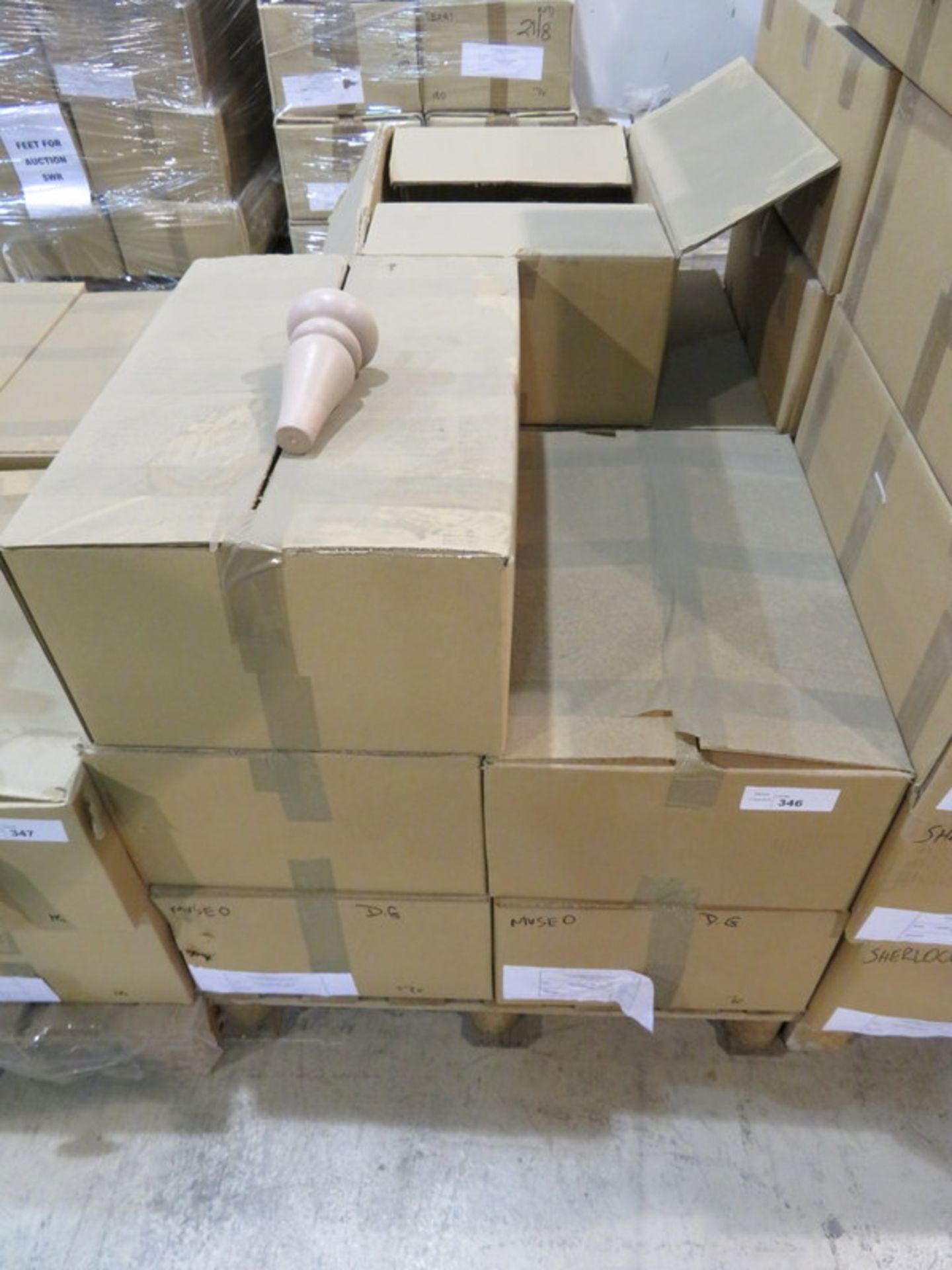 Pallet of assorted furniture feet to include Museo style - 10 boxes - Image 2 of 2