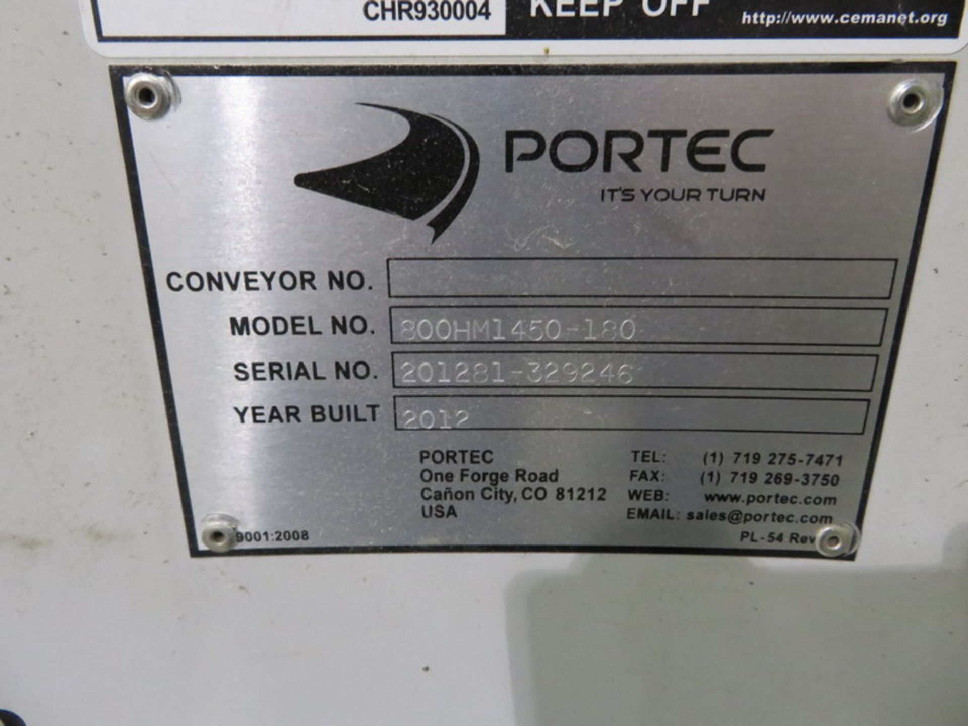 Portec open ended conveyour belt system - Belt width 1.2m (1.3m total width) 0.75m high - - Image 8 of 14