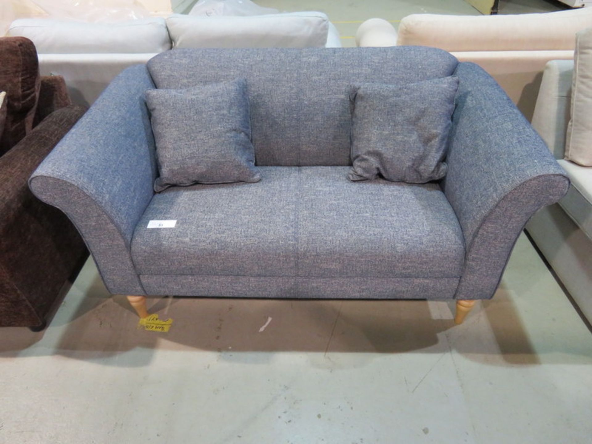 2 Seater blue sofa. Ex Display - 1510 x 830mm (LxD)
