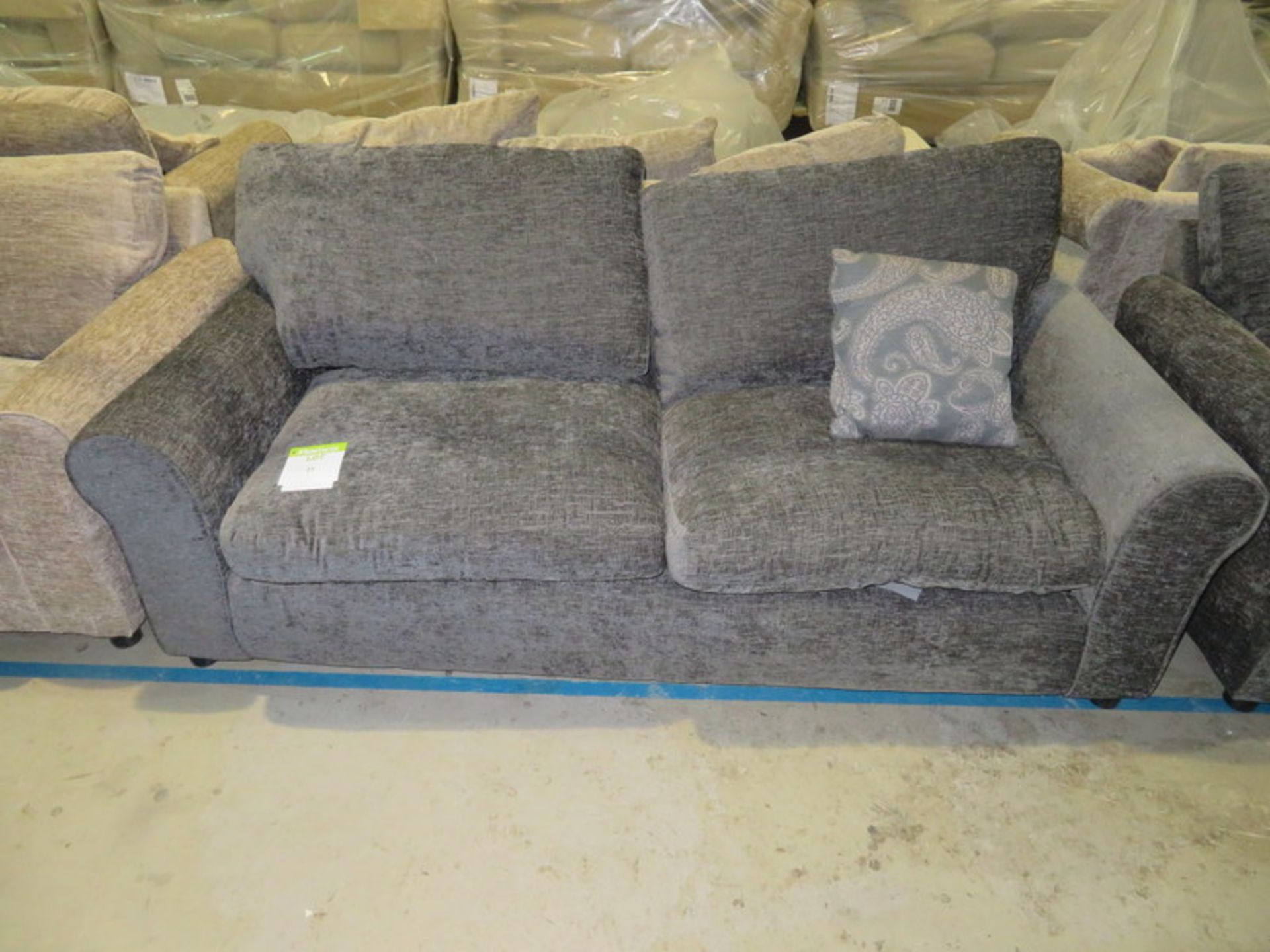 3 Seater charcoal sofa. Ex Display - 1950 x 850mm (LxD)