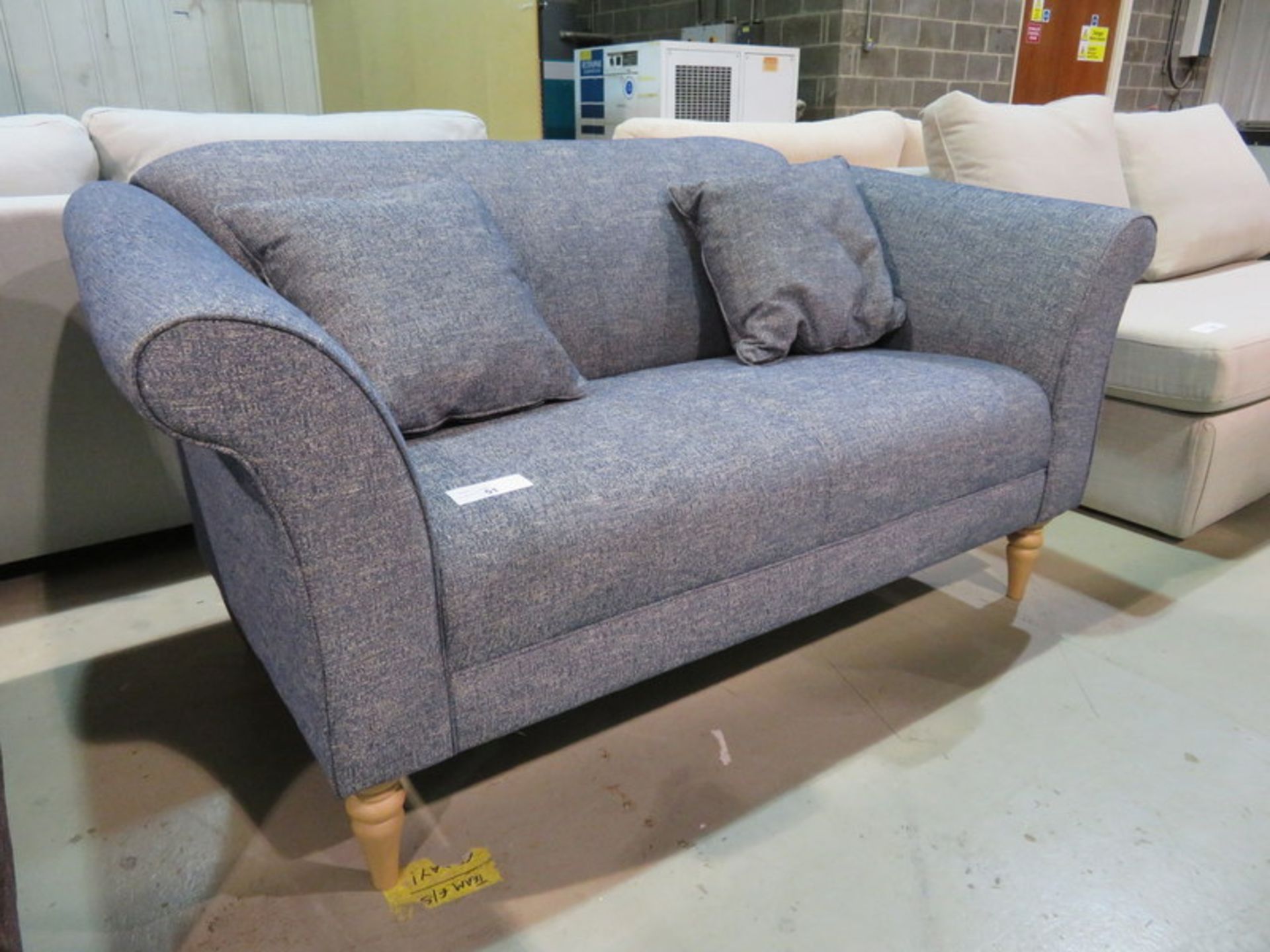2 Seater blue sofa. Ex Display - 1510 x 830mm (LxD) - Image 2 of 3
