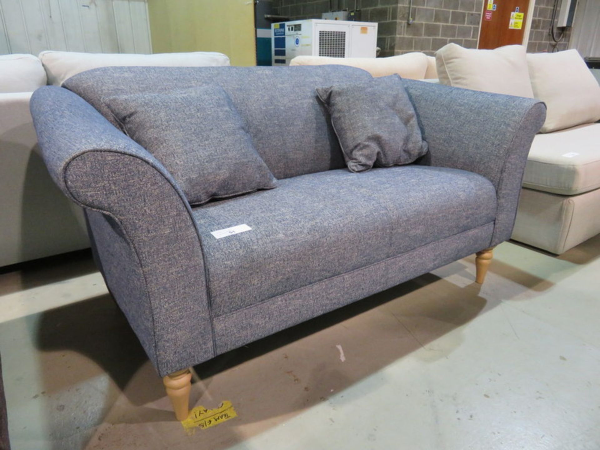 2 Seater blue sofa. Ex Display - 1510 x 830mm (LxD) - Bild 2 aus 3