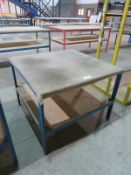Metal frame workshop table - 1000 x 1000 x 770mm (LxDxH)
