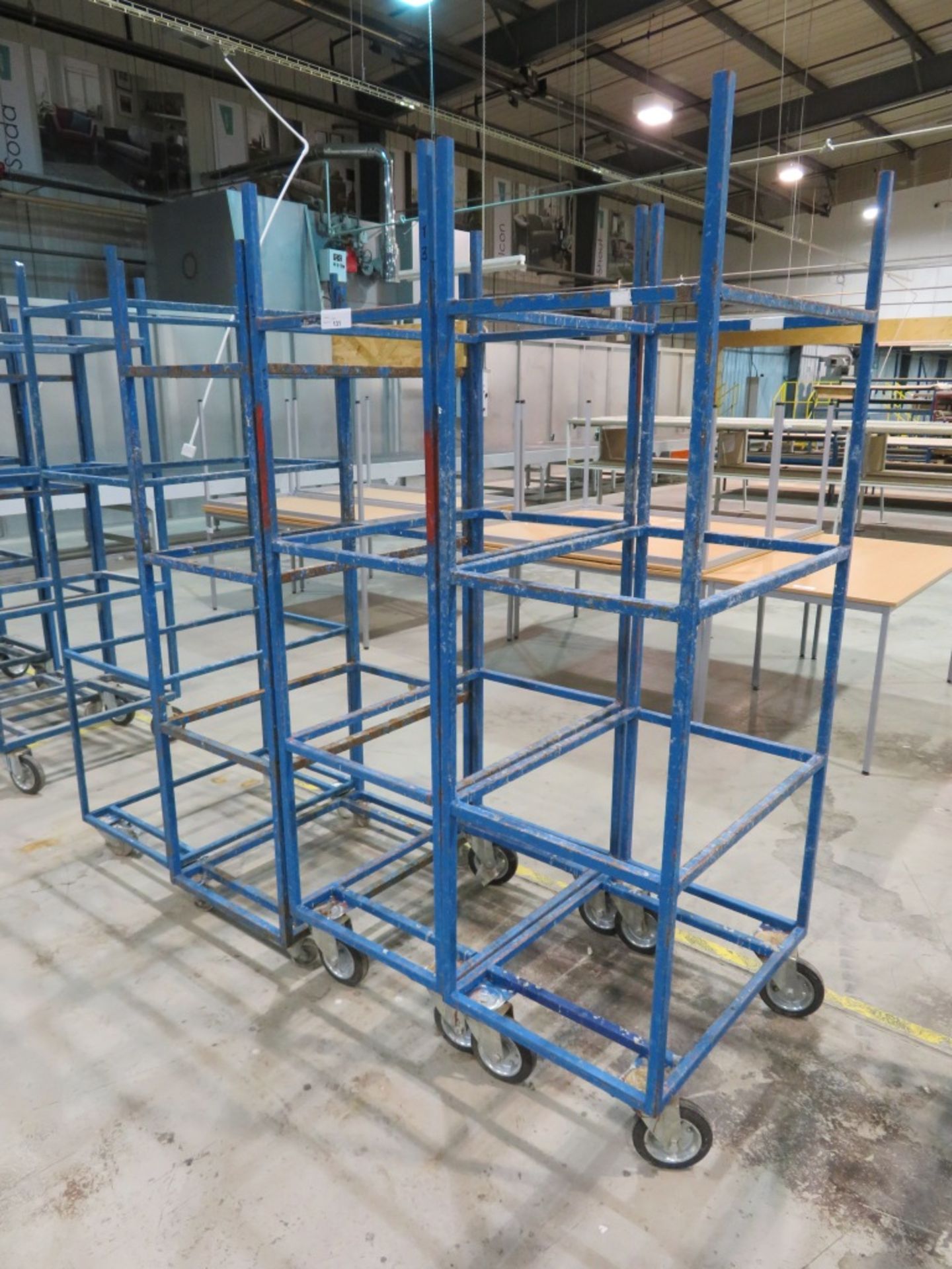 4x Metal 4 shelf racking - 850 x 530 x 1850mm (LxDxH)