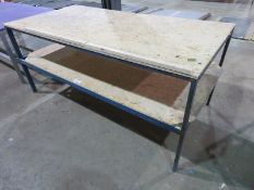 Metal frame wooden top work bench - 2000 x 1000 x 890mm (LxDxH)