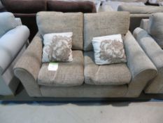 2 Seater brown sofa. Ex Display - 1450 x 850mm (LxD)