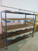4 tier metal shelf unit - 2010 x 1000 x 1760mm (LxDxH)