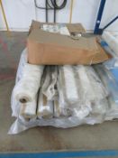 Pallet to include 8 large spools of clear polythene packing bags