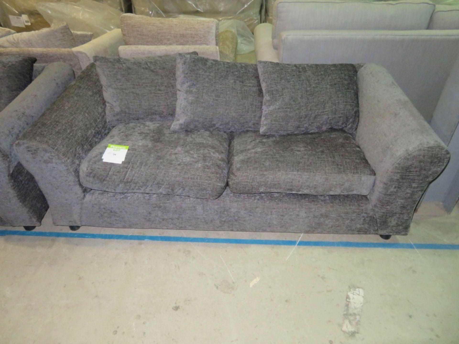 3 Seater charcoal sofa. Ex Display - 1900 x 860mm (LxD)