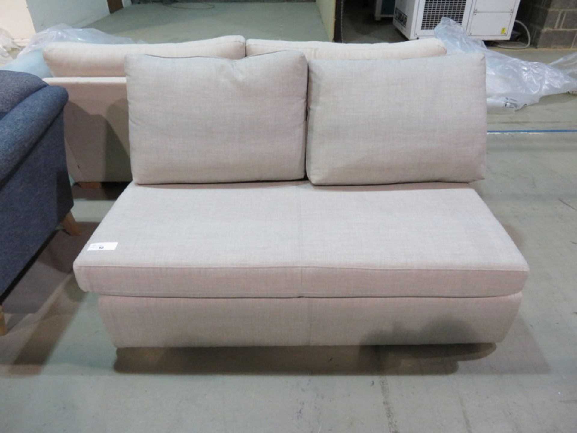 2 Seater beige sofa-bed. Ex Display - 1440 x 920mm (LxD)