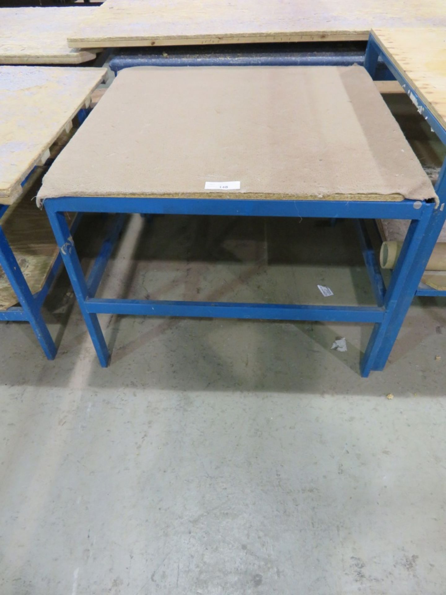 Metal frame wooden top work bench - 1000 x 1000 x 760mm (LxDxH)