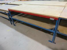 Metal frame wooden top work bench - 2000 x 1000 x 880mm (LxDxH)