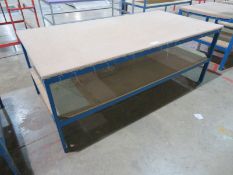Metal frame workshop table - 2000 x 1000 x 750mm (LxDxH)