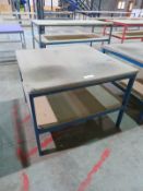 Metal frame workshop table - 1000 x 1000 x 770mm (LxDxH)