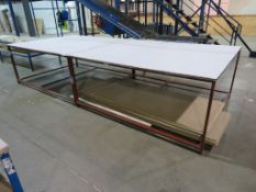 Large cutting table with under shelf - Overall 4300 x 1840 x 925mm (LxDxH) The table is in