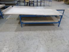 Tiltable end metal frame wooden top work bench - 2650 x 1000 x 700mm (LxDxH)