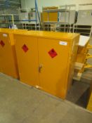 Chemical storage cabinet with key, adjustable shelf height - 910 x 460 x 920mm (LxDxH)