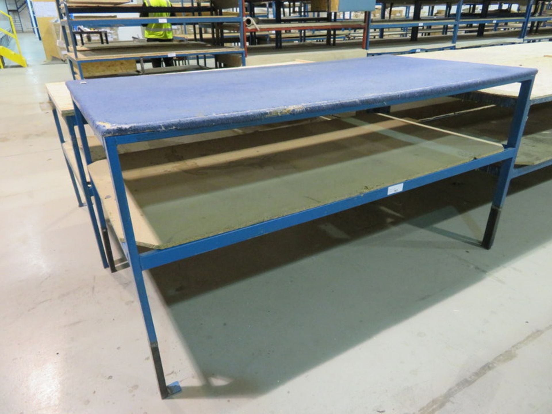 Metal frame wooden top work bench - 2000 x 1000 x 1010mm (LxDxH)
