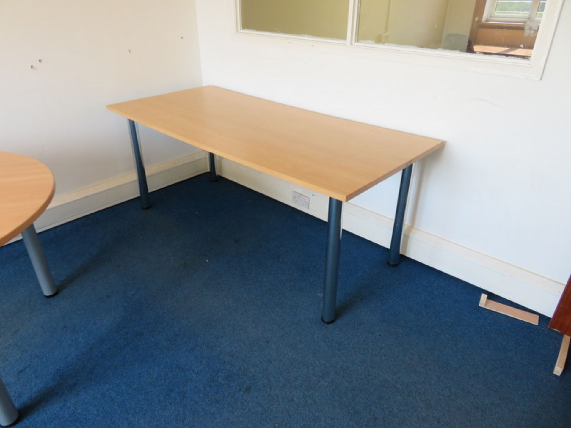 Contents of office to include 3 rectangular tables, 1 circular table and 2 office chairs - Image 3 of 3